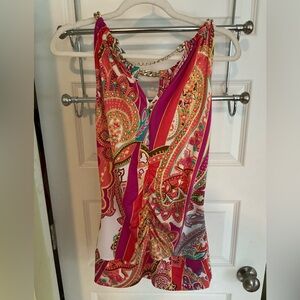 Cache Vibrant Paisley Print Tank